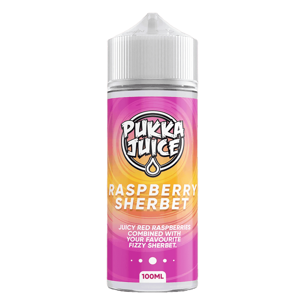 RASPBERRY SHERBET 100ML SHORT FILL E-LIQUID BY PUKKA JUICE - Vapeslough