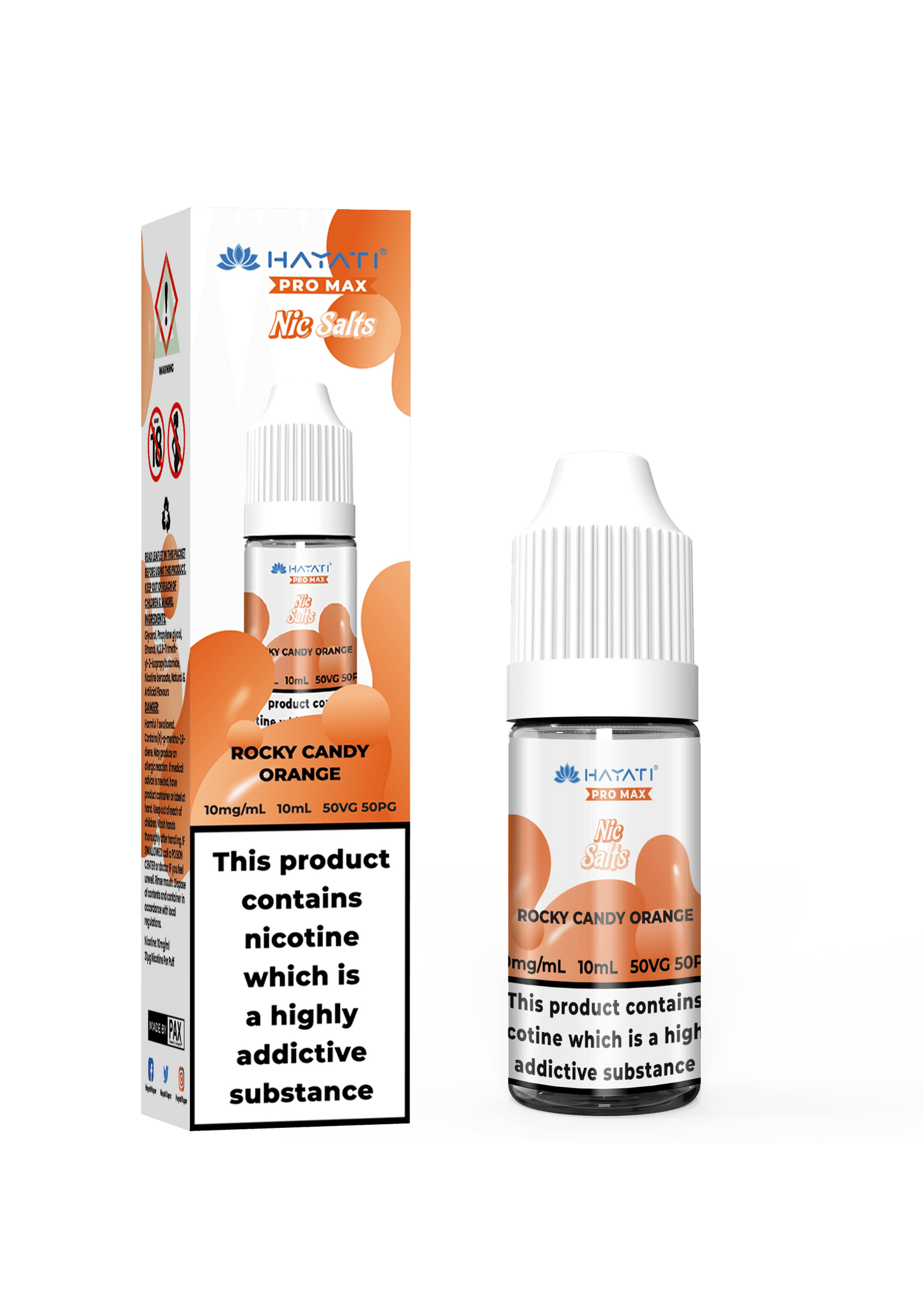 ROCKY CANDY ORANGE 10ML NIC SALT BY HAYATI PRO MAX 10MG(1%) | 20MG(2%) - Vapeslough