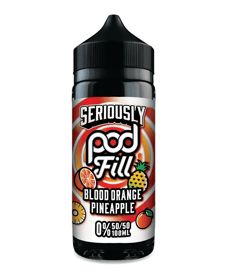 SERIOUSLY POD FILL - BLOOD ORANGE PINEAPPLE 100ML SHORT FILL - 50/50PG/VG E-LIQUID BY DOOZY - Vapeslough
