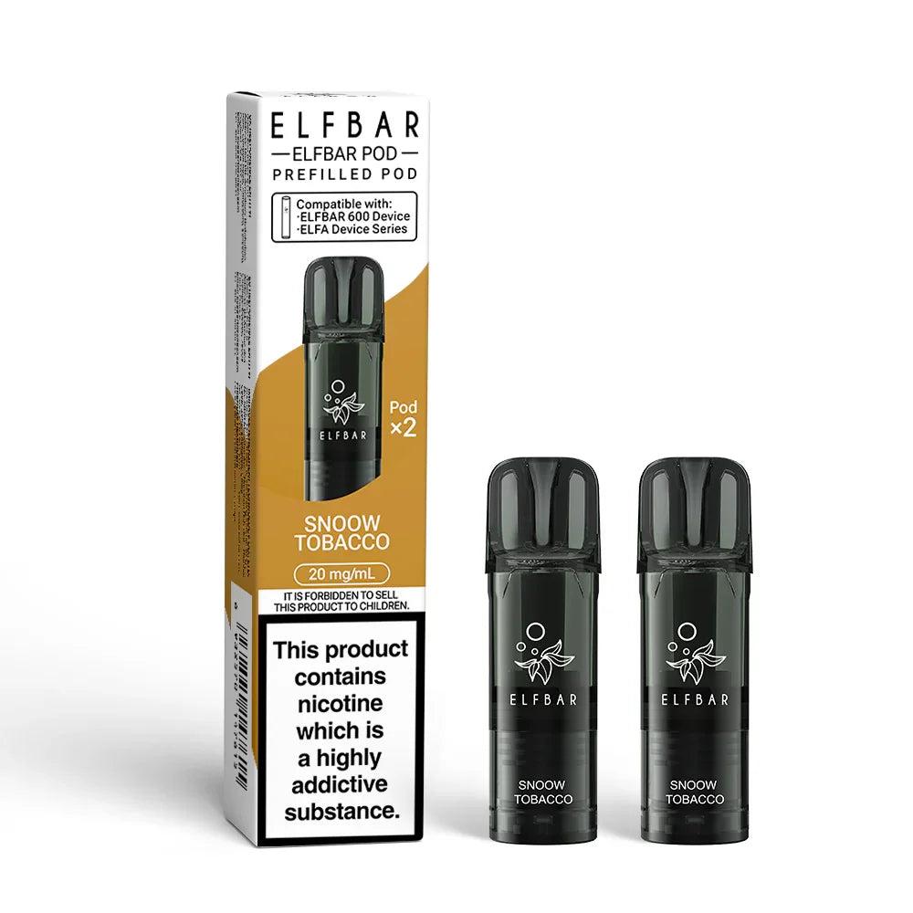SNOOW TOBACCO ELFBAR 600 PODS (PACK OF 2) Vapeslough SNOOW TOBACCO ELFBAR 600 PODS (PACK OF 2) Vapeslough
