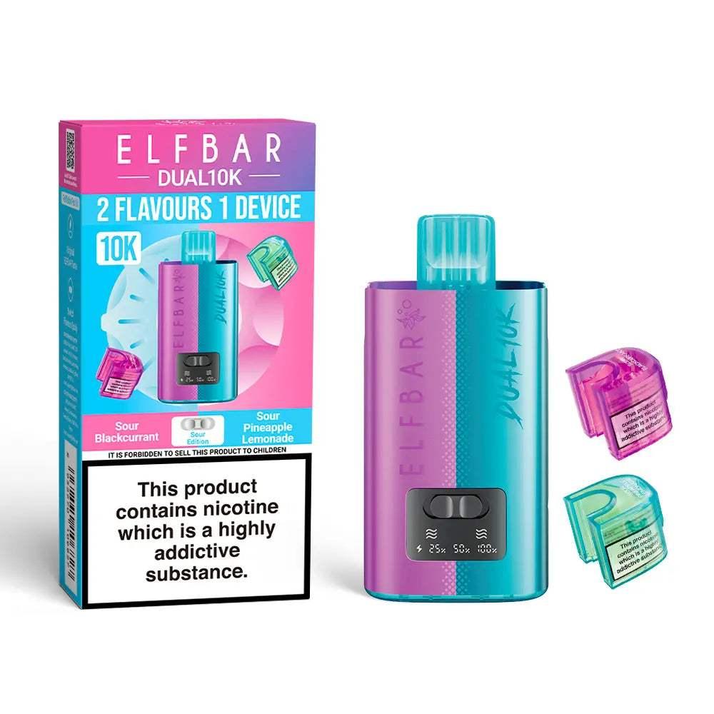 SOUR EDITION - ELF BAR DUAL 10K PRE-FILLED VAPE KIT - 20MG(2%) - Vapeslough