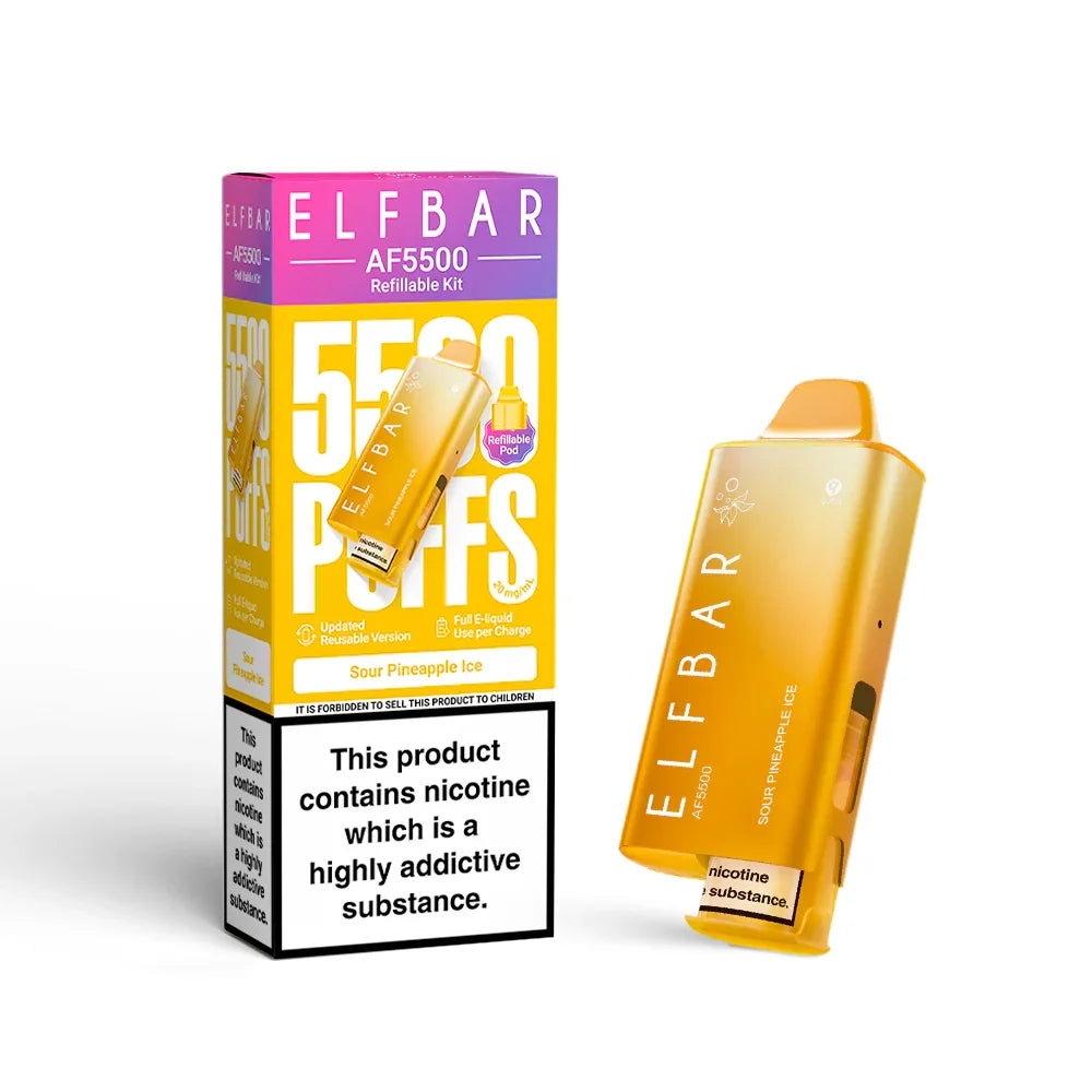 Sour Pineapple Ice- ELFBAR AF55000 Pre-Filled Pod Kit - Vapeslough