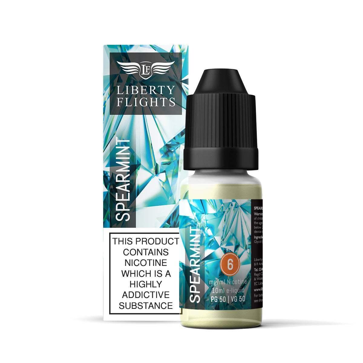 SPEARMINT - 10ML E-LIQUID 50VG|50PG BY LIBERTY FLIGHTS - 0MG|3MG|6MG|12MG|18MG - 1X|3X|4X|10X BOTTLES - Vapeslough