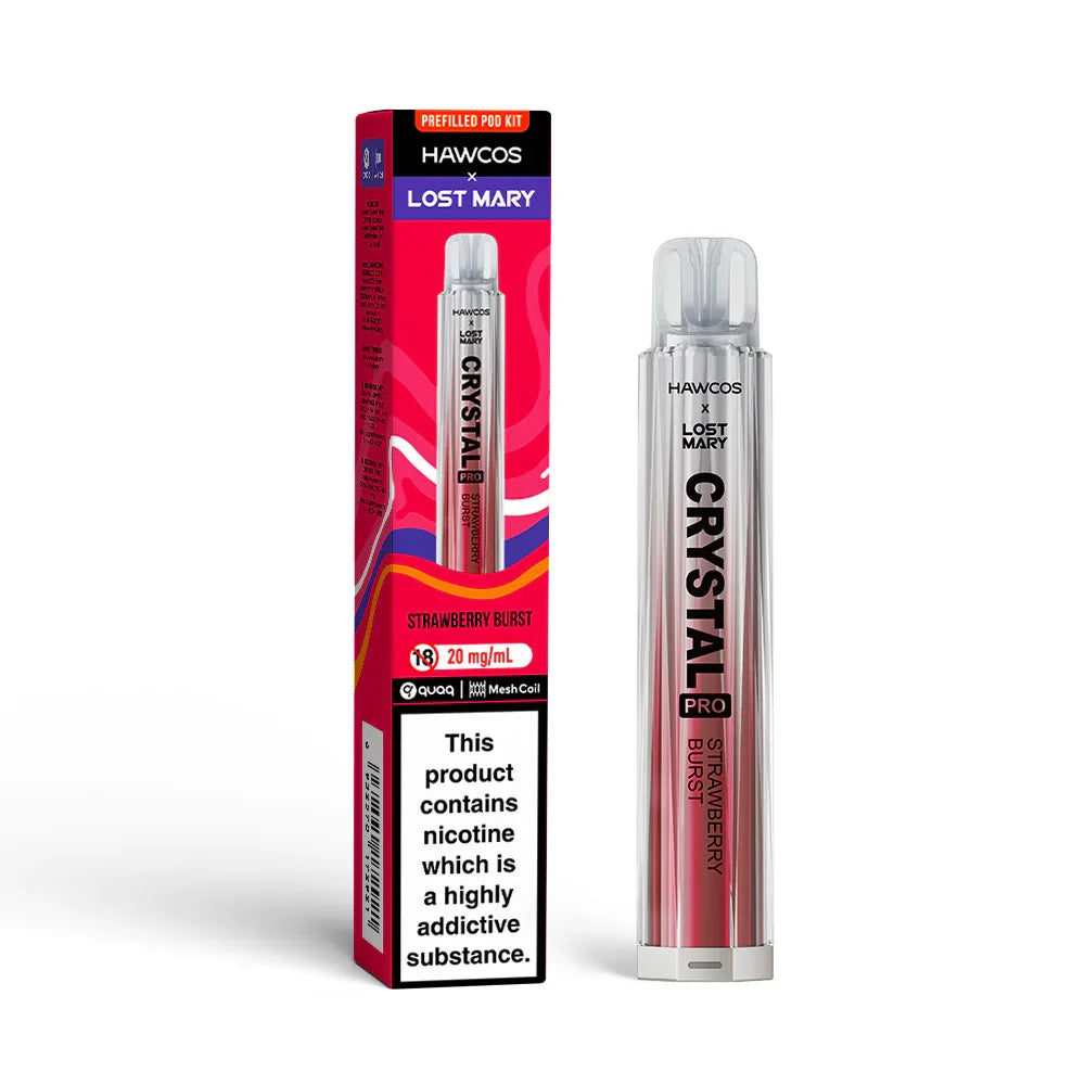 Strawberry Burst Lost Mary x Hawcos Crystal Pro 600 - Vapeslough