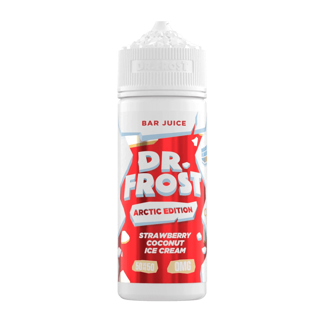 STRAWBERRY COCONUT ICE CREAM ICE 100ML SHORT FILL E-LIQUID BY DR FROST ARCTIC EDITION - Vapeslough