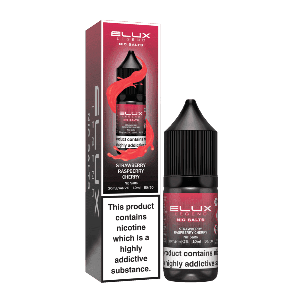 STRAWBERRY RASPBERRY CHERRY ICE 10ML NIC SALT BY ELUX LEGEND 10MG(1%) | 20MG(2%) - Vapeslough