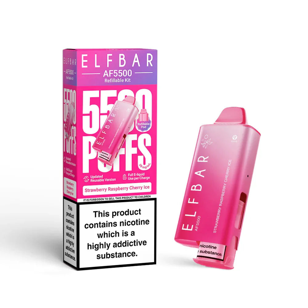 Strawberry Raspberry Cherry Ice - ELFBAR AF55000 Pre-Filled Pod Kit - Vapeslough