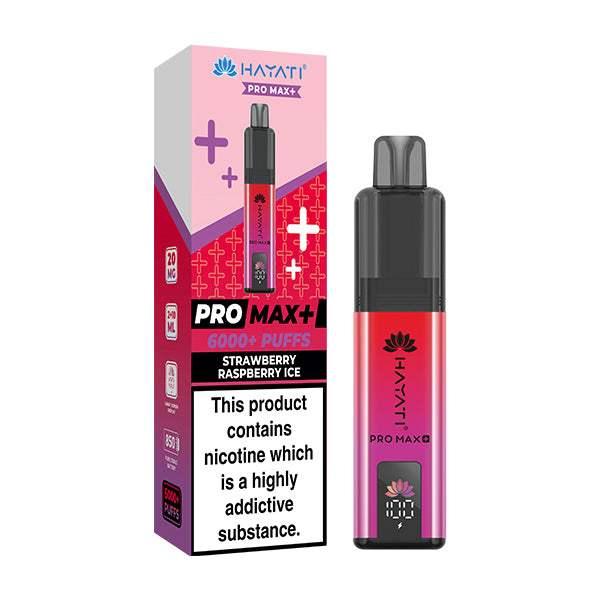 STRAWBERRY RASPBERRY ICE - HAYATI PRO MAX+ DISPOSABLE VAPE - 20MG(2%) - Vapeslough