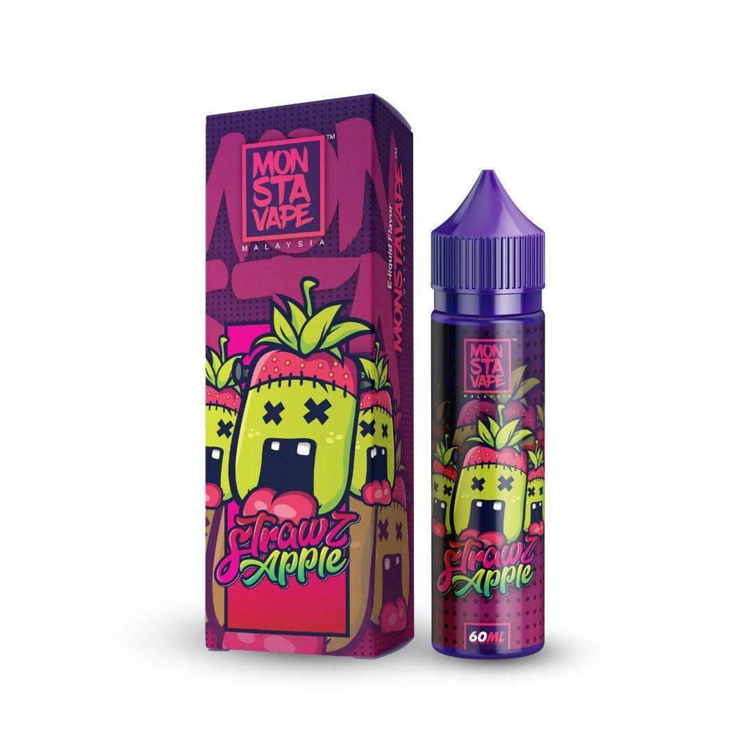 STRAWZ & APPLE WITH MINT 50ML SHORT FILL BY MONSTA VAPE - Vapeslough