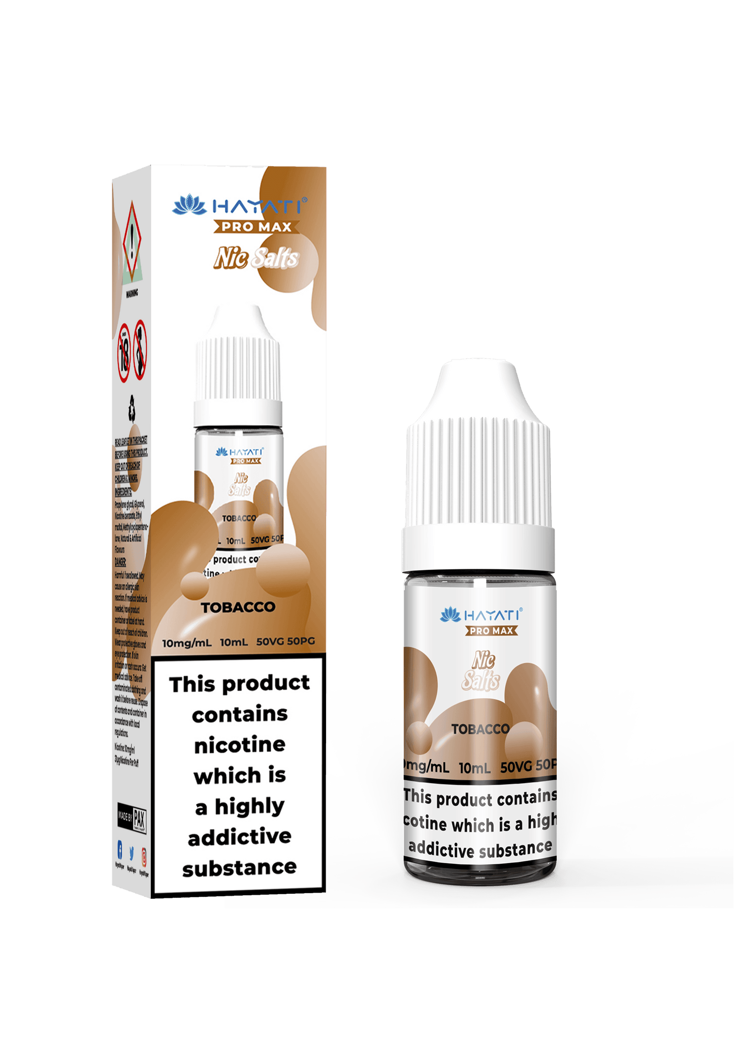 TOBACCO 10ML NIC SALT BY HAYATI PRO MAX 10MG(1%) | 20MG(2%) - Vapeslough