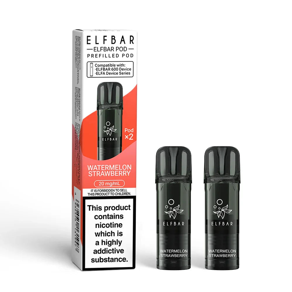 WATERMELON STRAWBERRY ELFBAR 600 PODS (PACK OF 2) - Vapeslough