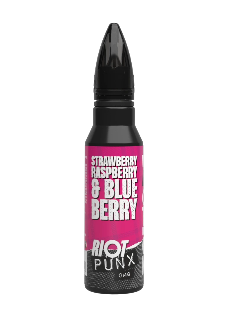 STRAWBERRY, RASPBERRY & BLUEBERRY - PUNX 50ML SHORT FILL E-LIQUID BY RIOT SQUAD