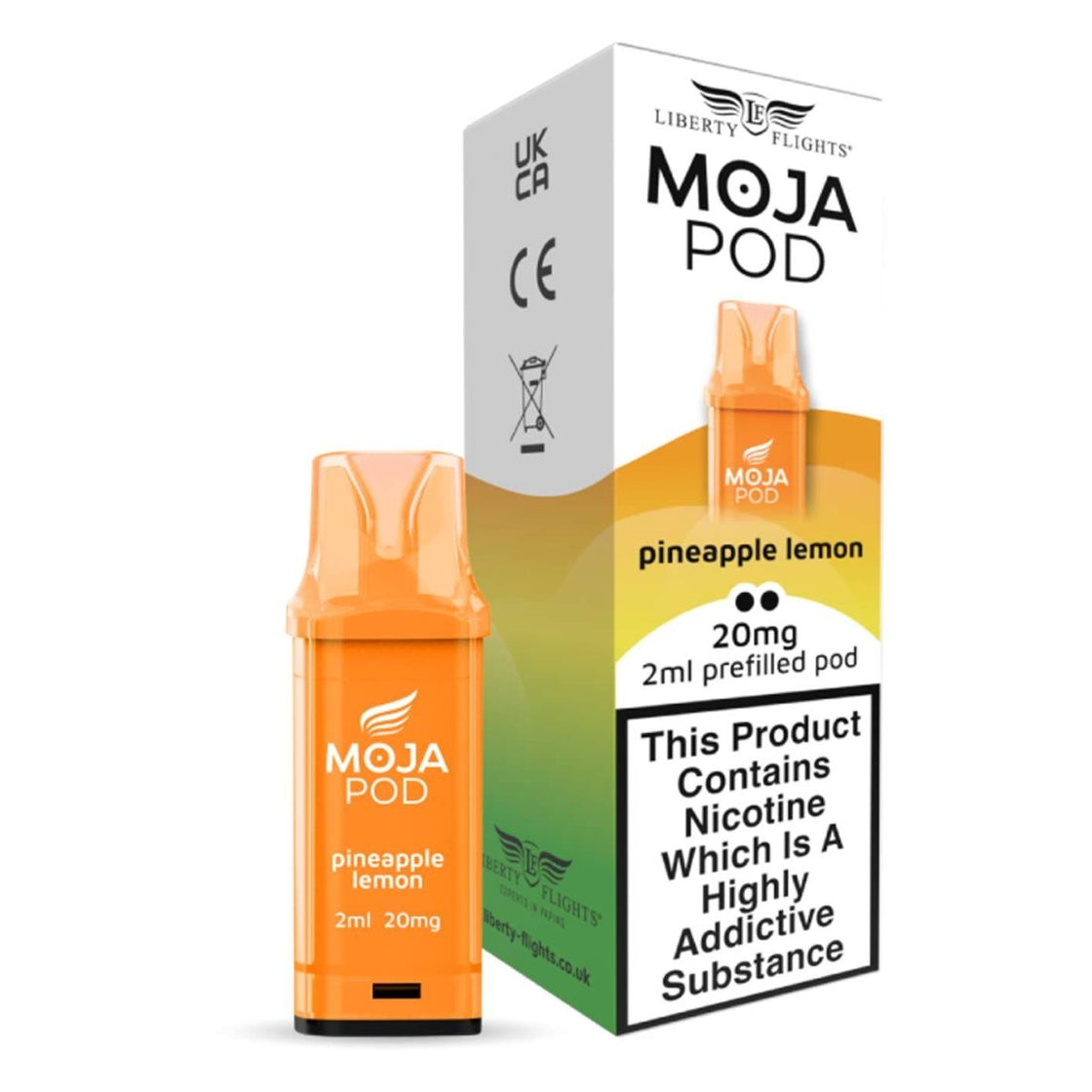 MOJA POD PINEAPPLE LEMON PREFILLED POD 20MG(2%) BY LIBERTY FLIGHTS