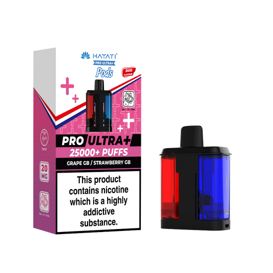 Hayati Pro Ultra Plus 25K Prefilled Pods - Grape GB/Strawberry GB