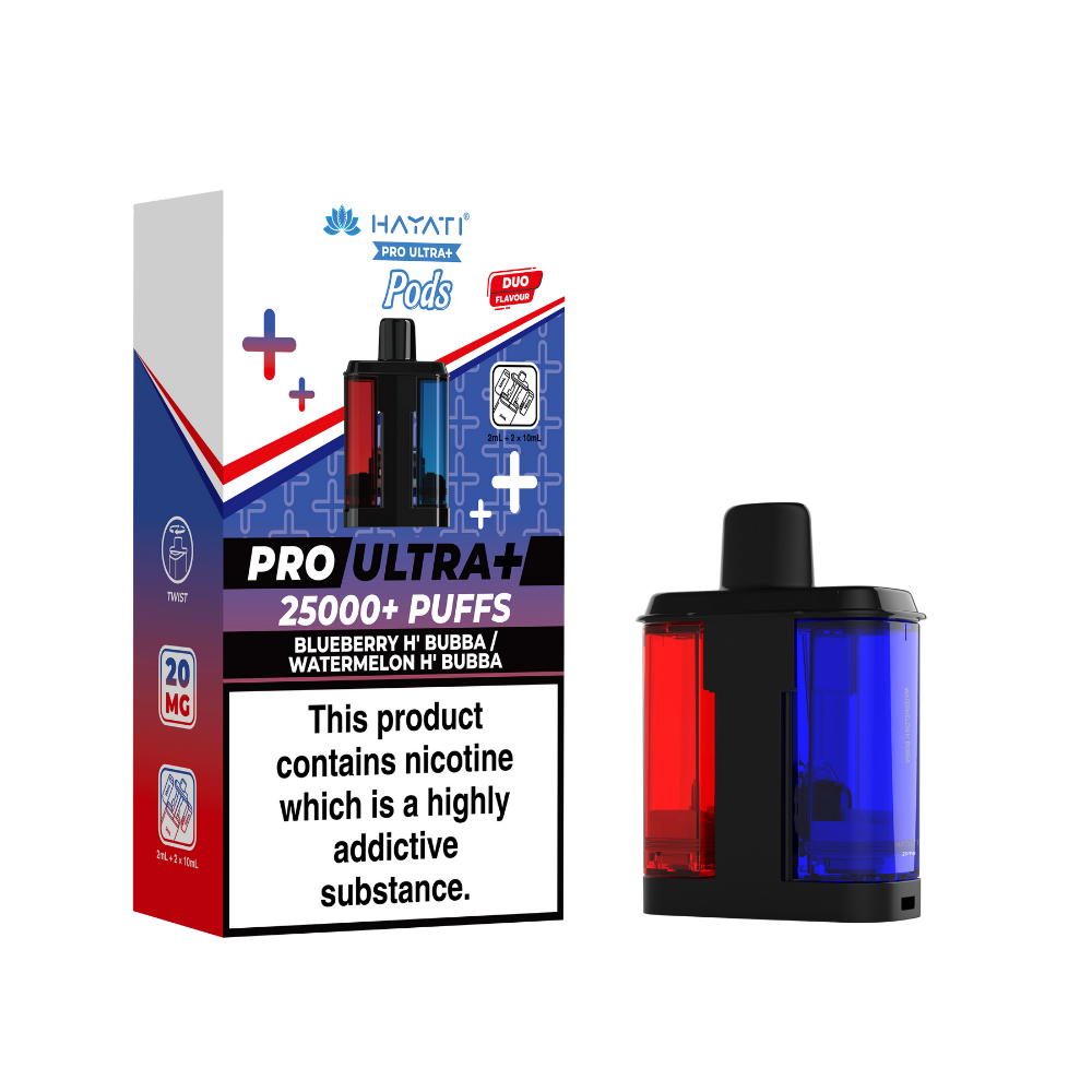 Hayati Pro Ultra Plus 25K Prefilled Pods - Blueberry H'Bubba/Watermelon H'Bubba