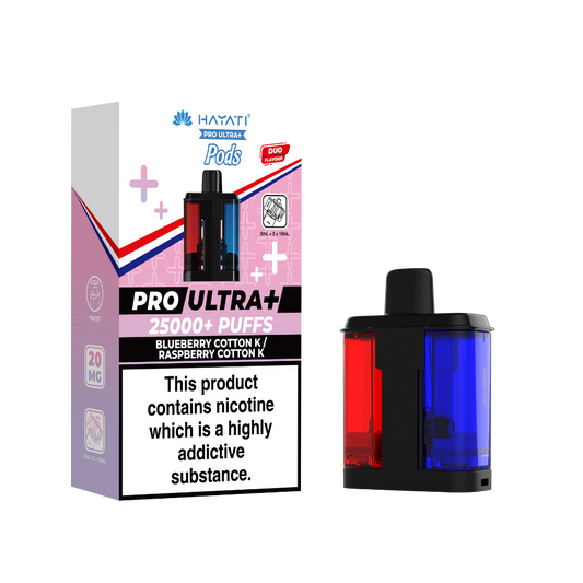 Hayati Pro Ultra Plus 25K Prefilled Pods - Blueberry Cotton K/Raspberry Cotton K