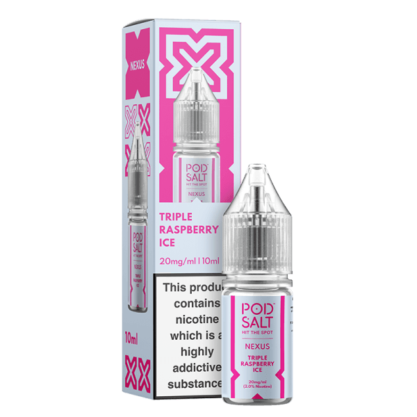 NEXUS TRIPLE RASPBERRY ICE 10ML NICOTINE SALT E-LIQUID BY POD SALT