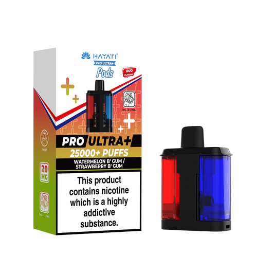 Hayati Pro Ultra Plus 25K Prefilled Pods - Watermelon B'Gum/Strawberry B'Gum
