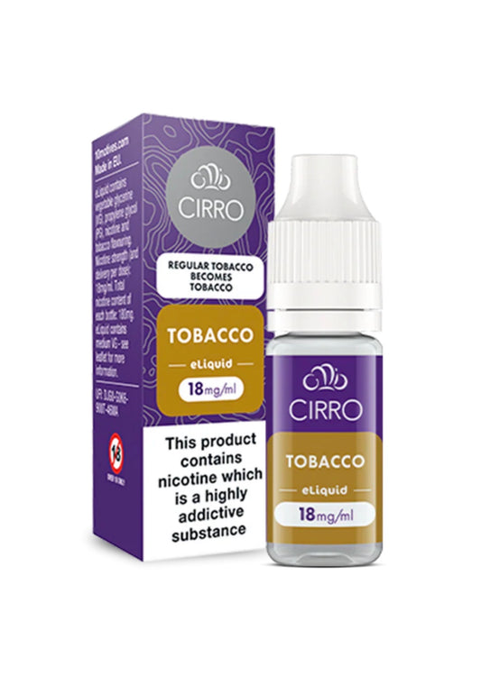 REGULAR TOBACCO 10ML E-LIQUID BY CIRRO - 6MG | 12MG | 18MG - Vapeslough
