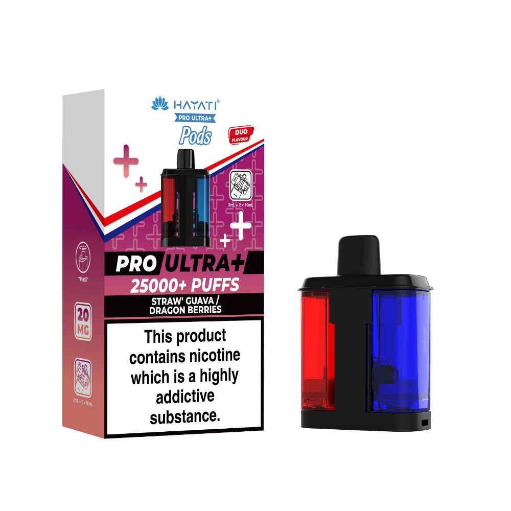 Hayati Pro Ultra Plus 25K Prefilled Pods - Straw' Guava/Dragon Berries