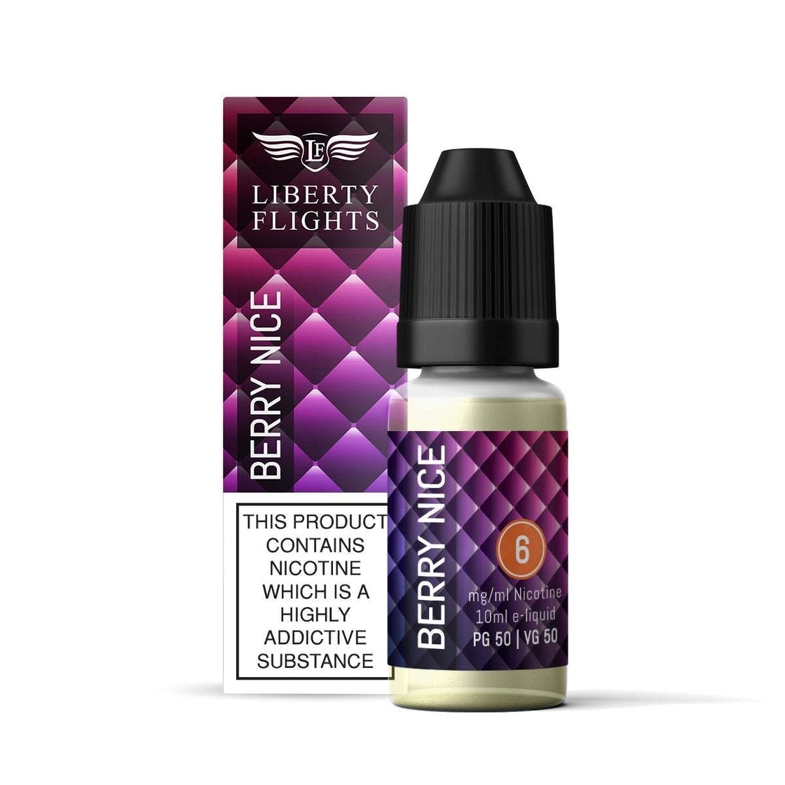 BERRY NICE - 10ML E-LIQUID 50VG|50PG BY LIBERTY FLIGHTS - 0MG|3MG|6MG|12MG|18MG - 1X|3X|4X|10X BOTTLES