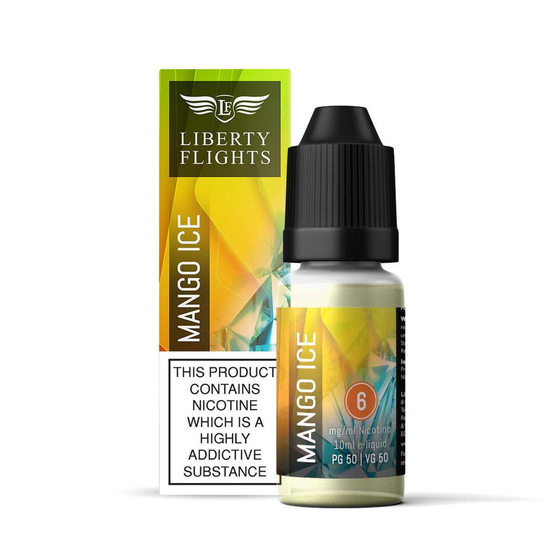 MANGO ICE - 10ML E-LIQUID 50VG|50PG BY LIBERTY FLIGHTS - 0MG|3MG|6MG|12MG|18MG - 1X|3X|4X|10X BOTTLES