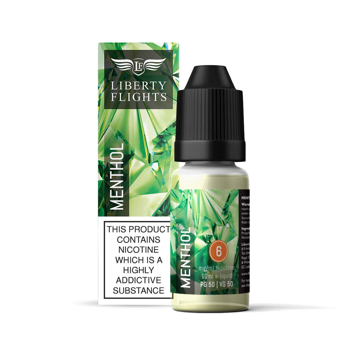 MENTHOL - 10ML E-LIQUID 50VG|50PG BY LIBERTY FLIGHTS - 0MG|3MG|6MG|12MG|18MG - 1X|3X|4X|10X BOTTLES