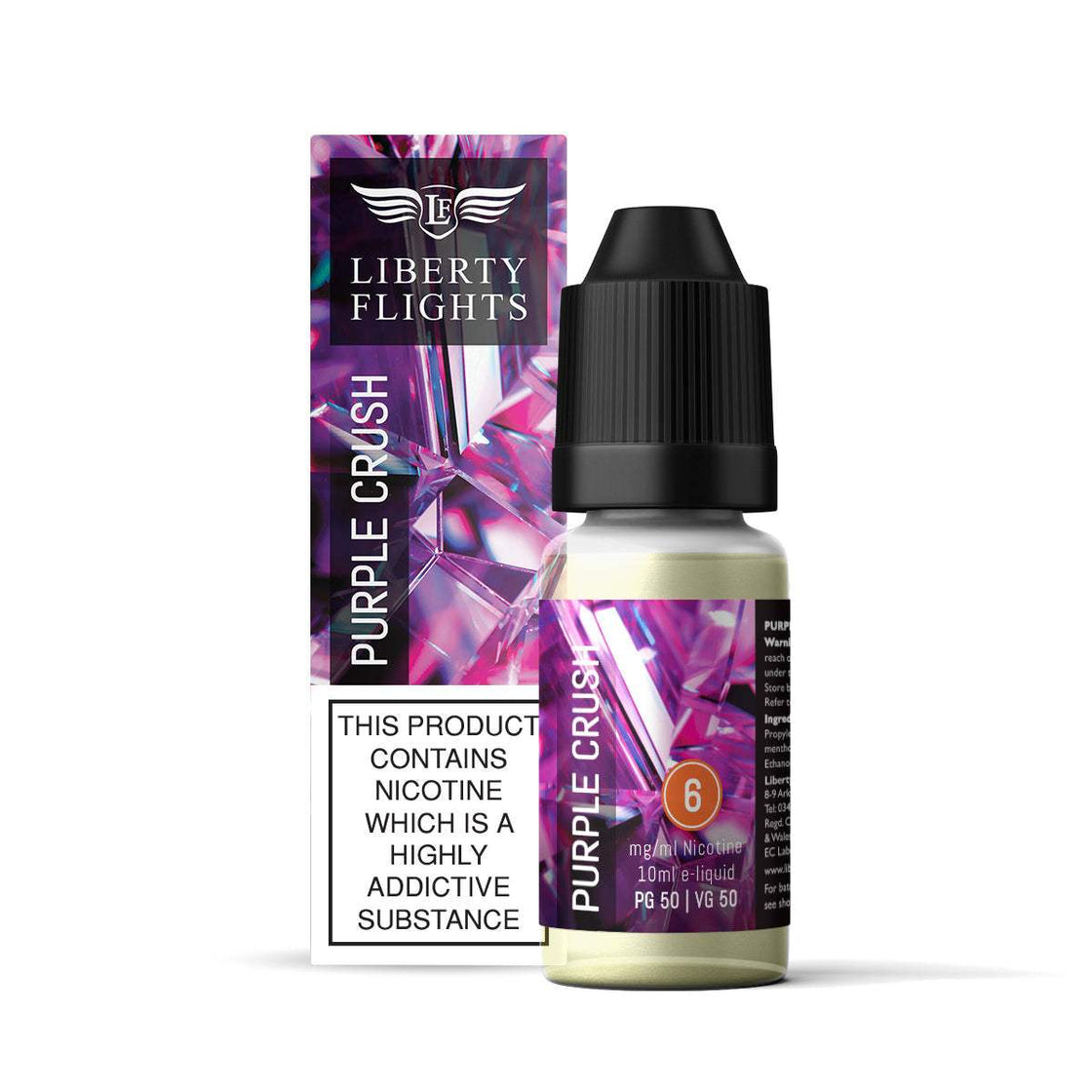 PURPLE CRUSH - 10ML E-LIQUID 50VG|50PG BY LIBERTY FLIGHTS - 0MG|3MG|6MG|12MG|18MG - 1X|3X|4X|10X BOTTLES