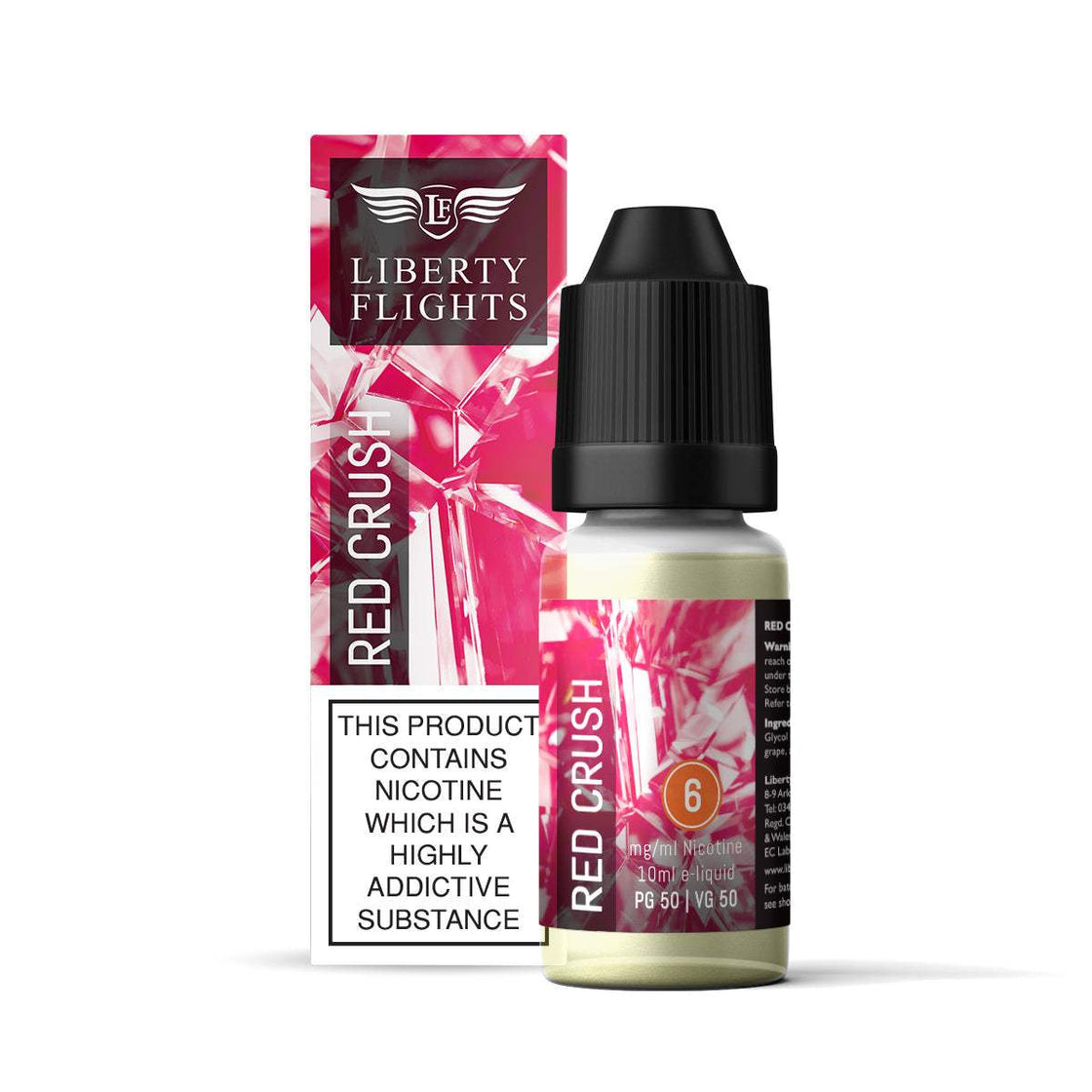 RED CRUSH - 10ML E-LIQUID 50VG|50PG BY LIBERTY FLIGHTS - 0MG|3MG|6MG|12MG|18MG - 1X|3X|4X|10X BOTTLES