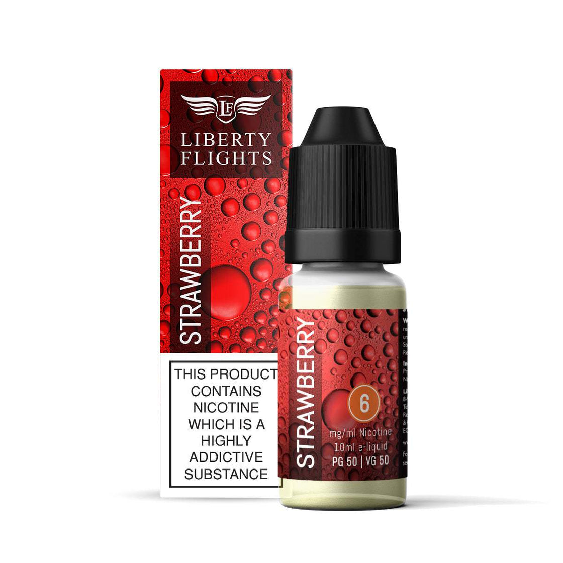 STRAWBERRY - 10ML E-LIQUID 50VG|50PG BY LIBERTY FLIGHTS - 0MG|3MG|6MG|12MG|18MG - 1X|3X|4X|10X BOTTLES