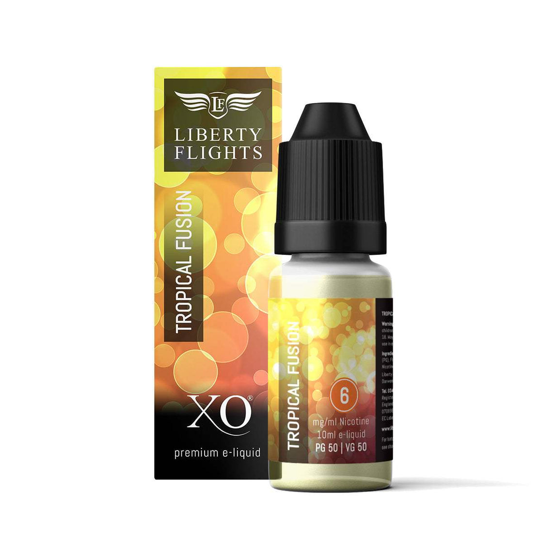 TROPICAL FUSION - 10ML E-LIQUID 50VG|50PG BY LIBERTY FLIGHTS - 0MG|3MG|6MG|12MG|18MG - 1X|3X|4X|10X BOTTLES