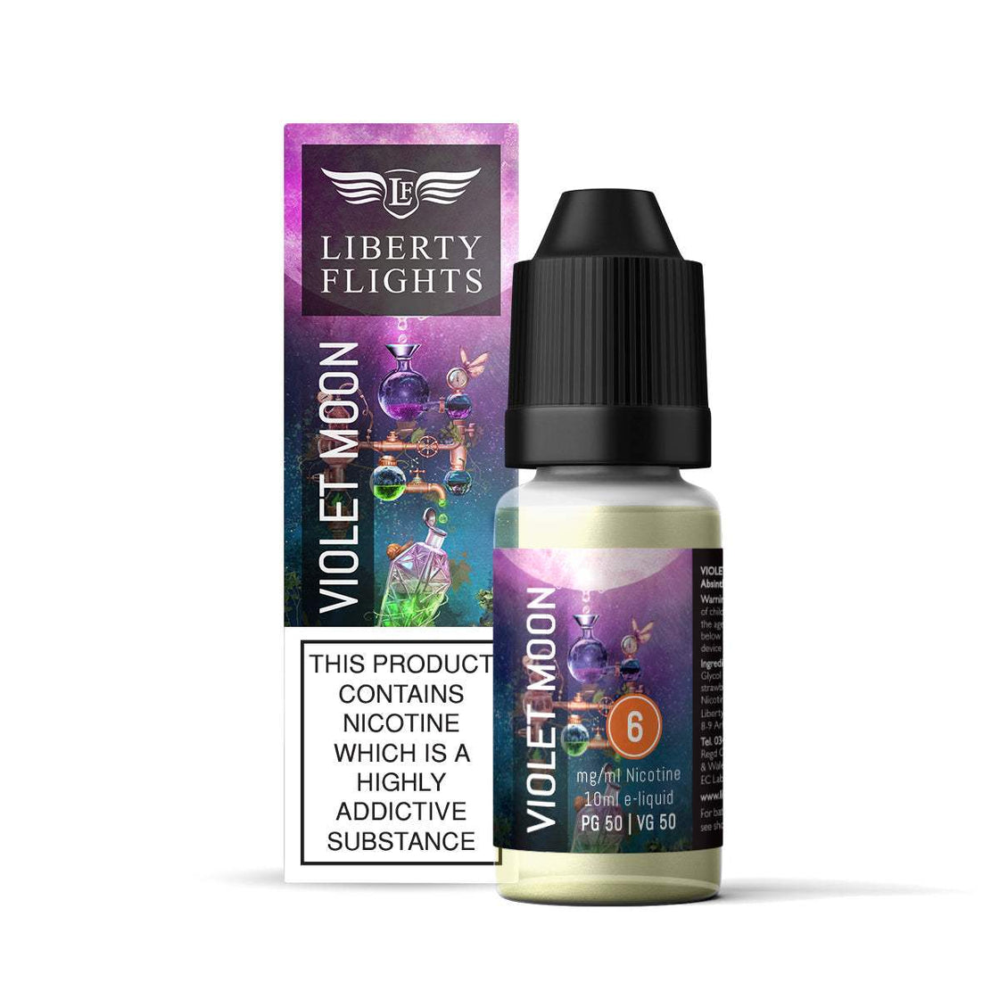 VIOLET MOON - 10ML E-LIQUID 50VG|50PG BY LIBERTY FLIGHTS - 0MG|3MG|6MG|12MG|18MG - 1X|3X|4X|10X BOTTLES