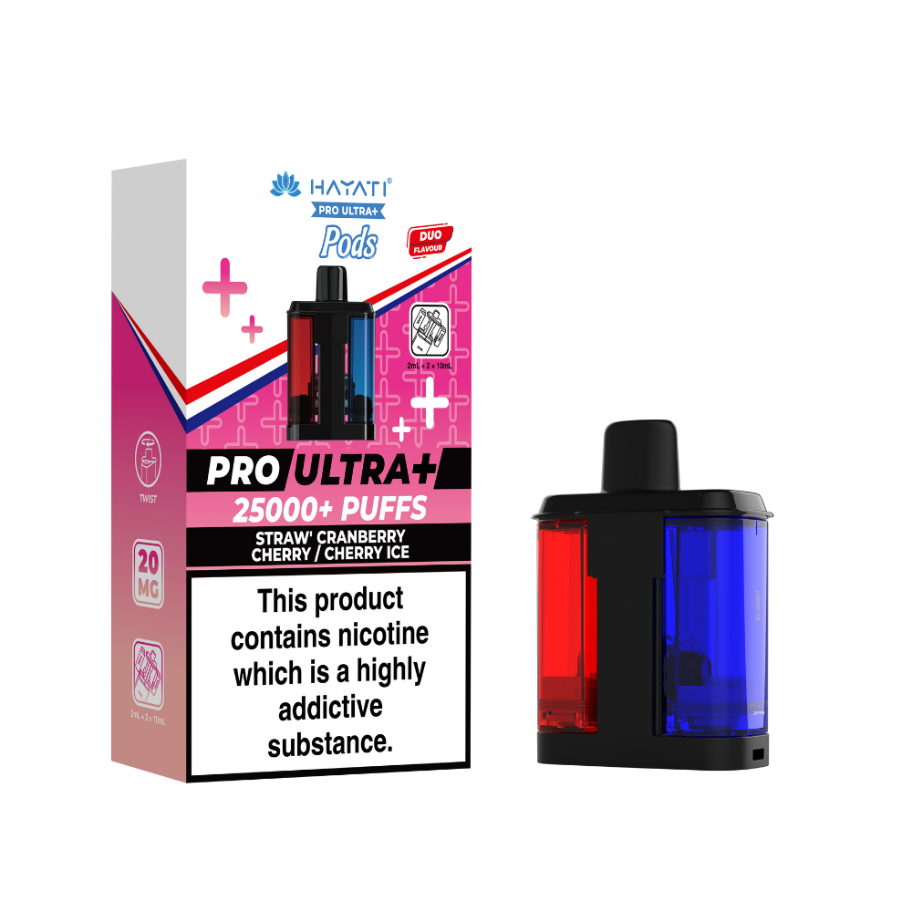 Hayati Pro Ultra Plus 25K Prefilled Pods - Straw' Cranberry Cherry/Cherry Ice