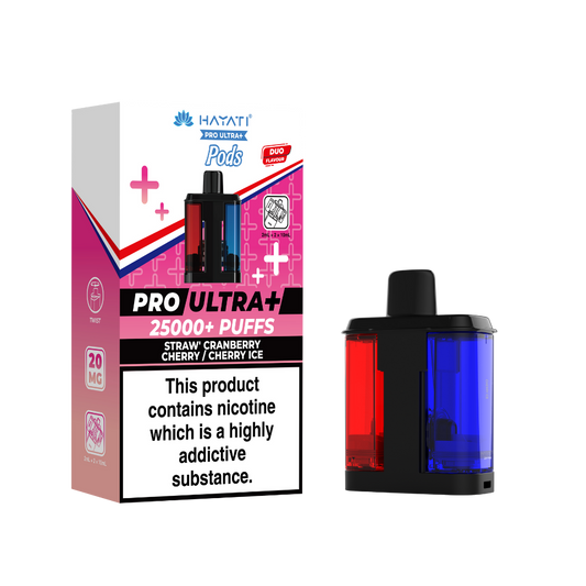 Hayati Pro Ultra Plus 25K Prefilled Pods - Straw' Cranberry Cherry/Cherry Ice