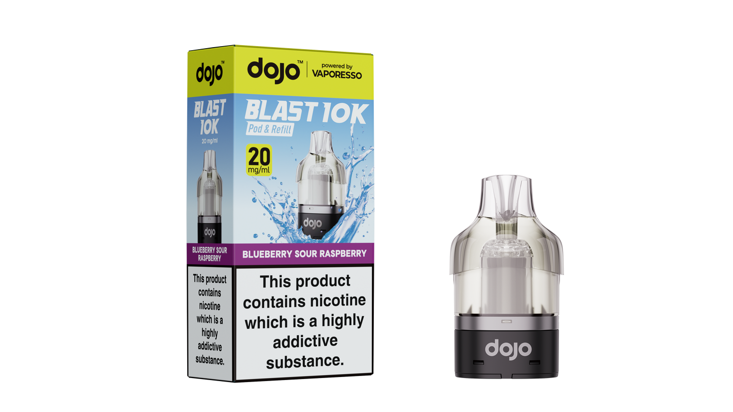 Blueberry Sour Raspberry - Vaporesso Dojo Blast 10K Prefilled Pod + Refill Container