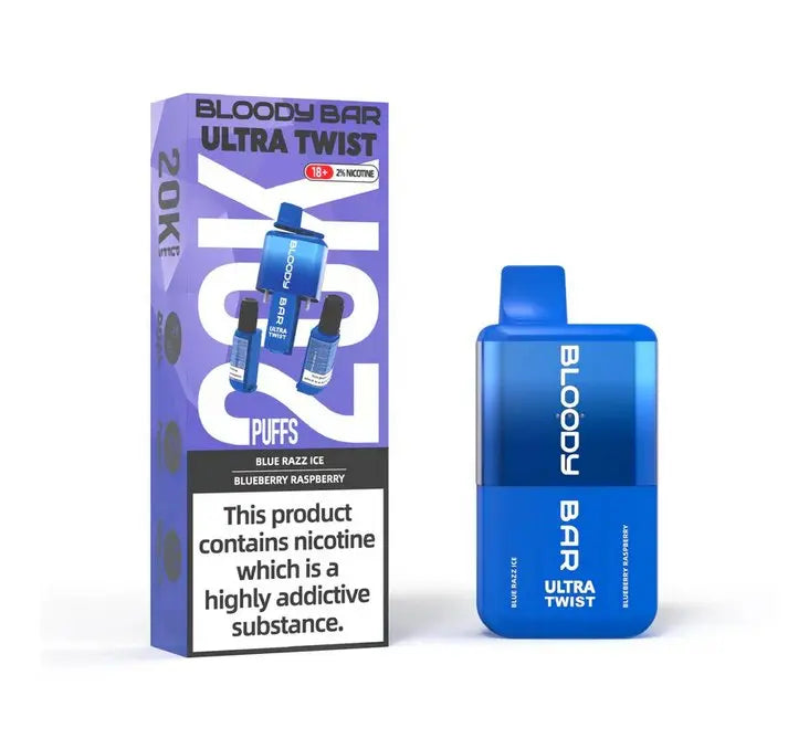 BLUE RAZZ ICE | BLUEBERRY RASPBERRY - BLOODY BAR ULTRA TWIST 20K DISPOSABLE VAPE - 20MG(2%)