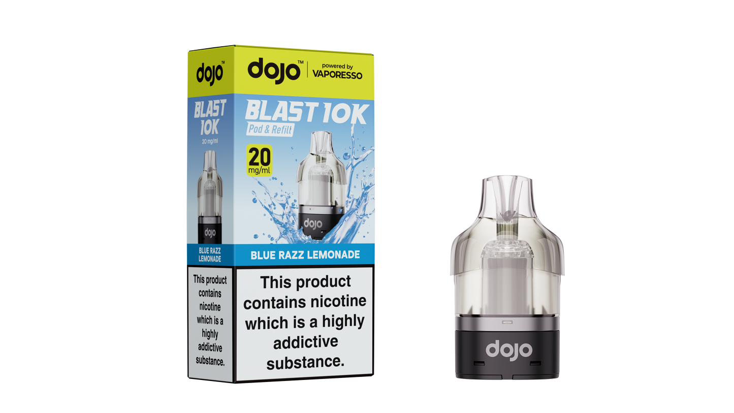 Blue Razz Lemonade - Vaporesso Dojo Blast 10K Prefilled Pod + Refill Container