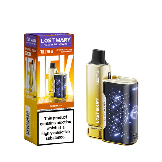 Lost Mary Nera Fullview 15K Prefilled Vape Kit 20mg (2%) - Banana Ice