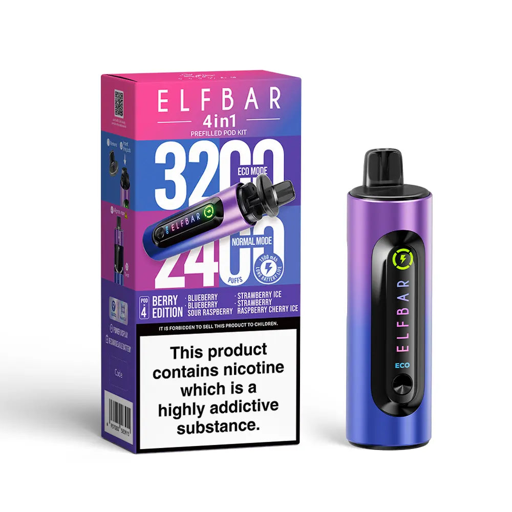 BERRY EDITION - ELF BAR 4IN1 POD SYSTEM DEVICE KIT - 3200PUFFS