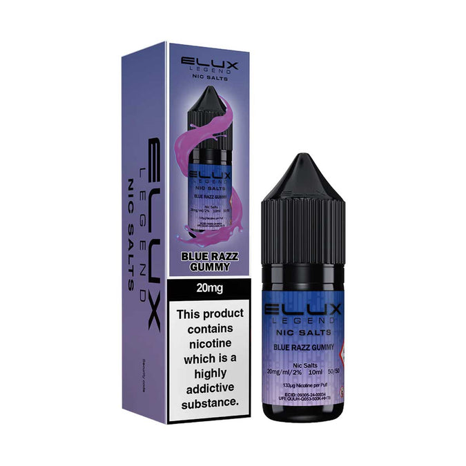 BLUE RAZZ GUMMY 10ML NIC SALT BY ELUX LEGEND 10MG(1%) | 20MG(2%)