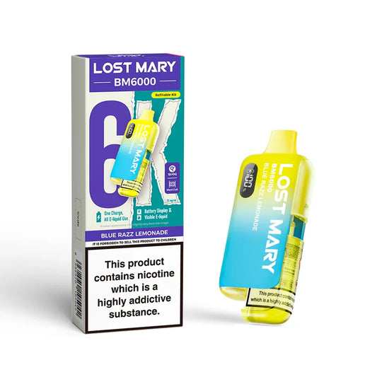 LOST MARY BM6000 v2 BLUEBERRY RAZZ LEMONADE PRE-FILLED VAPE KIT - 20mg