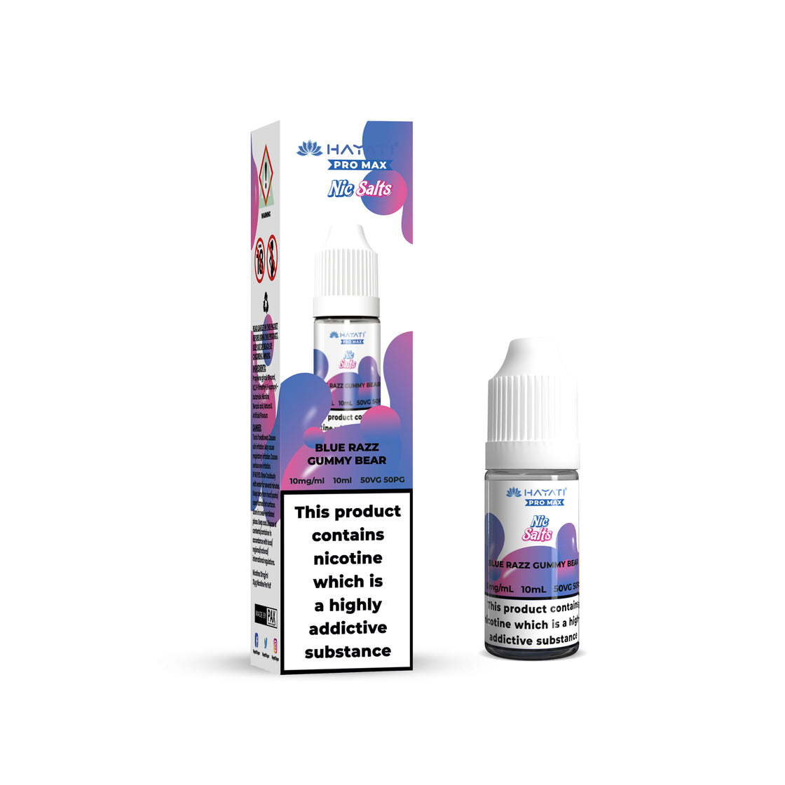 BLUE RAZZ GUMMY BEAR 10ML NIC SALT BY HAYATI PRO MAX 10MG(1%) | 20MG(2%)