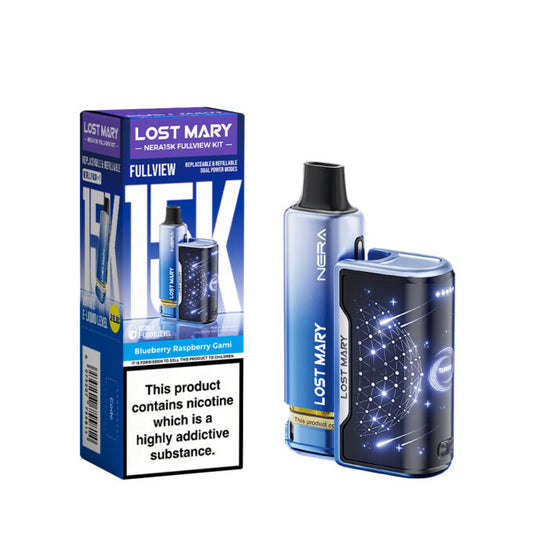 Lost Mary Nera Fullview 15K Prefilled Vape Kit 20mg (2%) - Blueberry Raspberry Gami