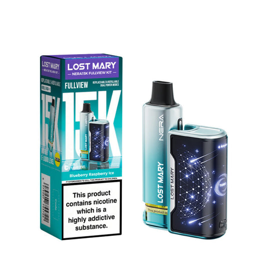 Lost Mary Nera Fullview 15K Prefilled Vape Kit 20mg (2%) - Blueberry Raspberry Ice
