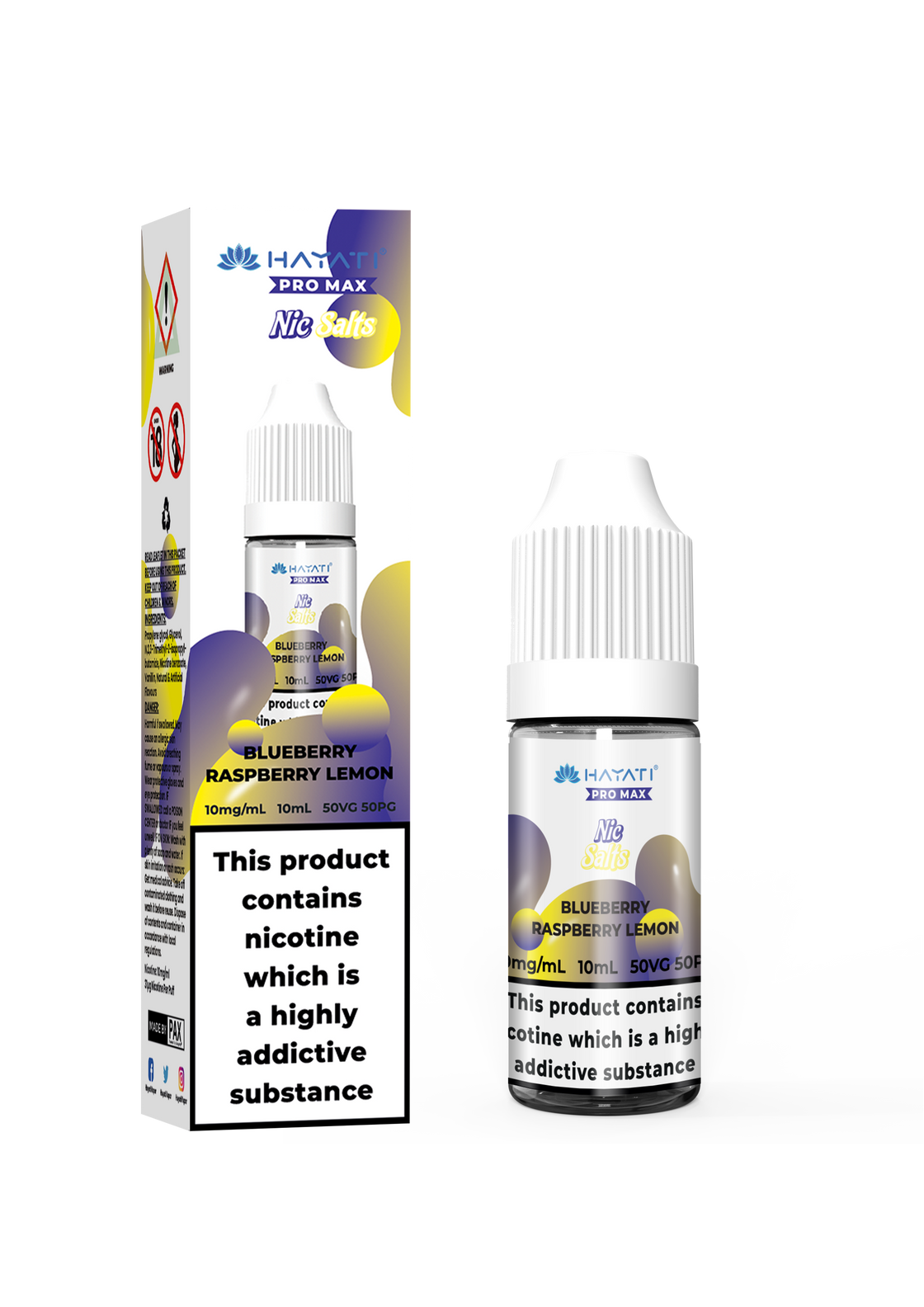 BLUEBERRY RASPBERRY LEMON 10ML NIC SALT BY HAYATI PRO MAX 10MG(1%) | 20MG(2%)