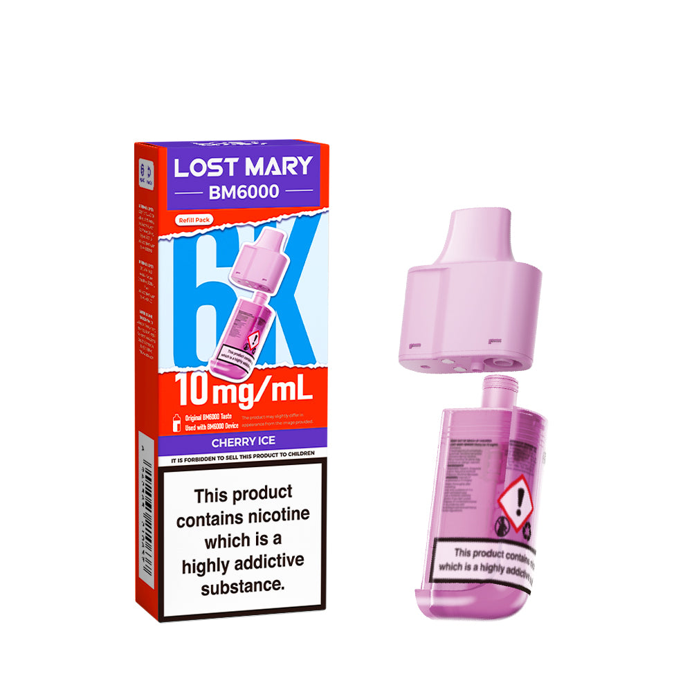 LOST MARY BM6000 v2 CHERRY ICE VAPE POD - 20mg