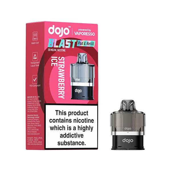 STRAWBERRY ICE - VAPORESSO DOJO BLAST 6000 PRE-FILLED POD