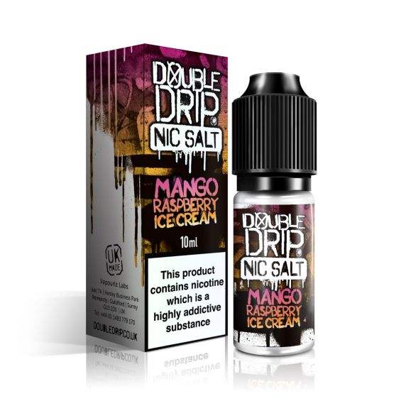 MANGO RASPBERRY ICE CREAM 10ML NIC SALT E-LIQUID BY DOUBLE DRIP