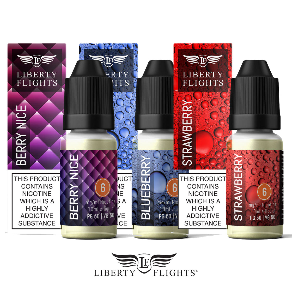 LIBERTY FLIGHTS XO - FRUIT & SWEET FLAVOURS - 3 X 10ML OFFER