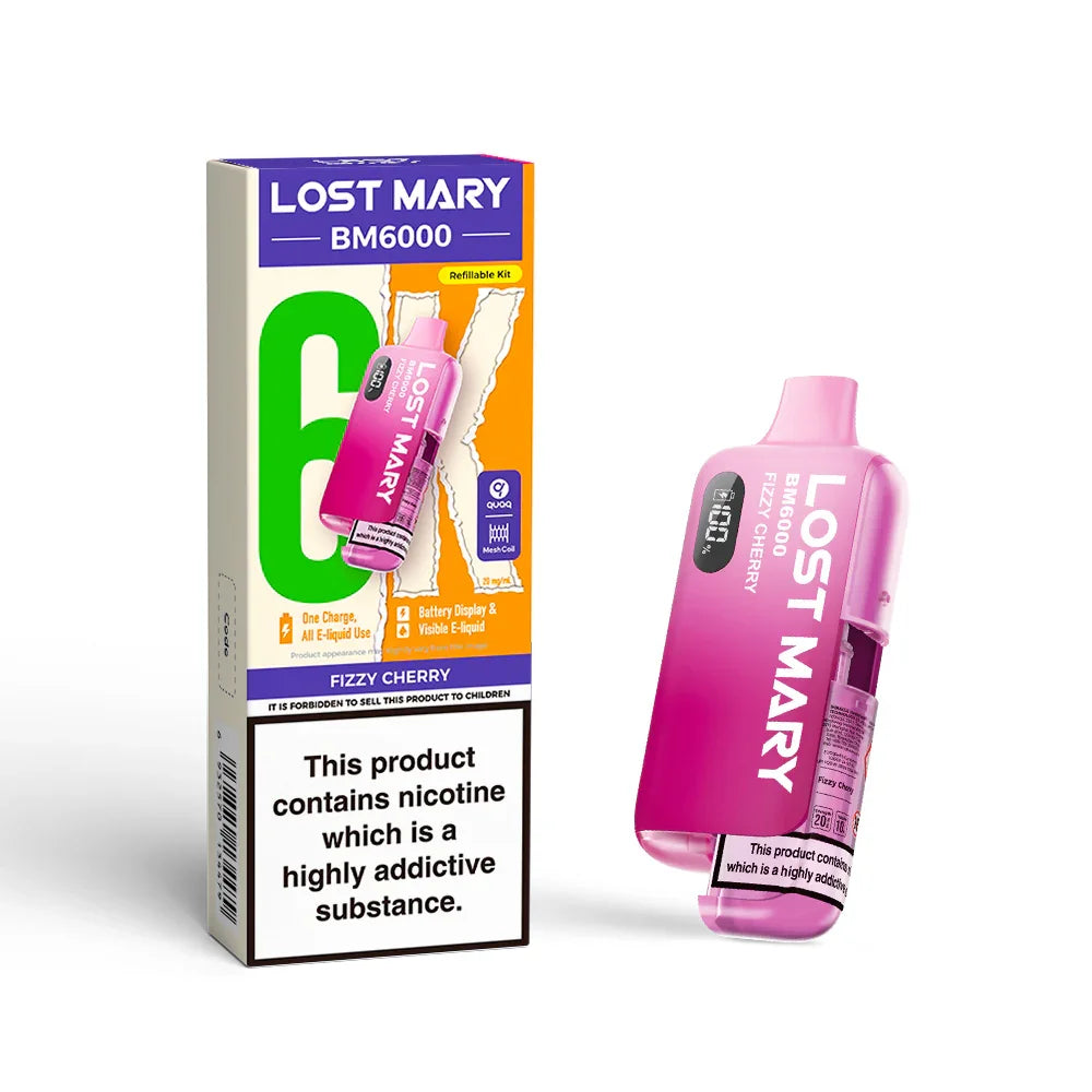 LOST MARY BM6000 v2 FIZZY CHERRY PRE-FILLED VAPE KIT - 20mg